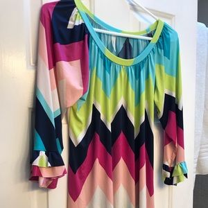 Chevron multi colored tunic